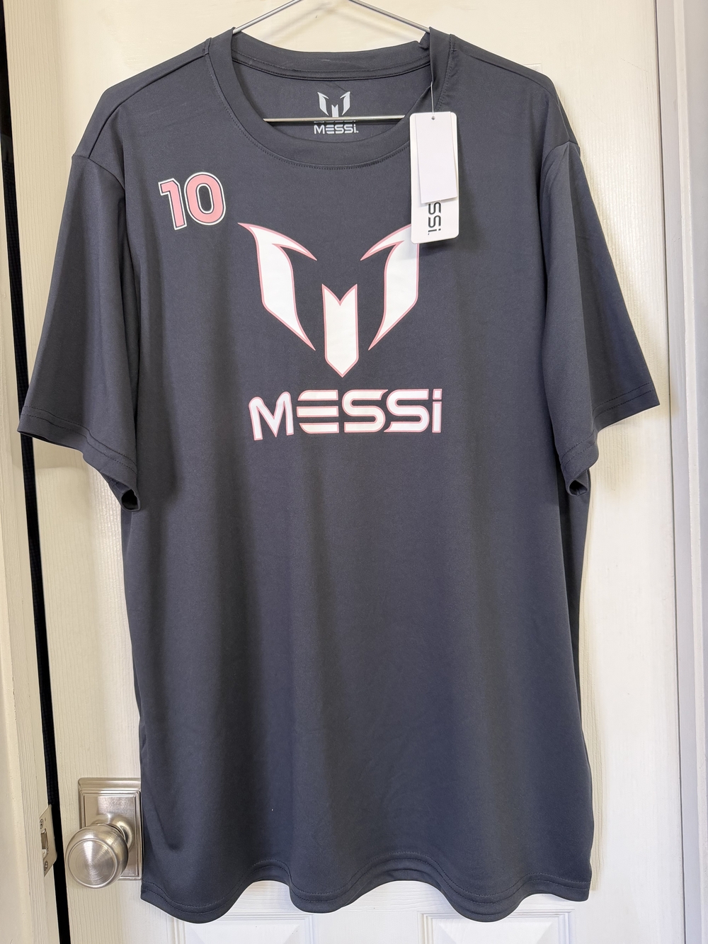 MESSi Number 10 Gray Athletic Tee NEW